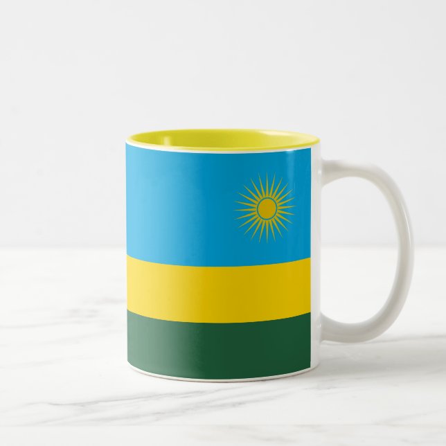 Caneca De Café Em Dois Tons Bandeira do Ruanda (Direita)