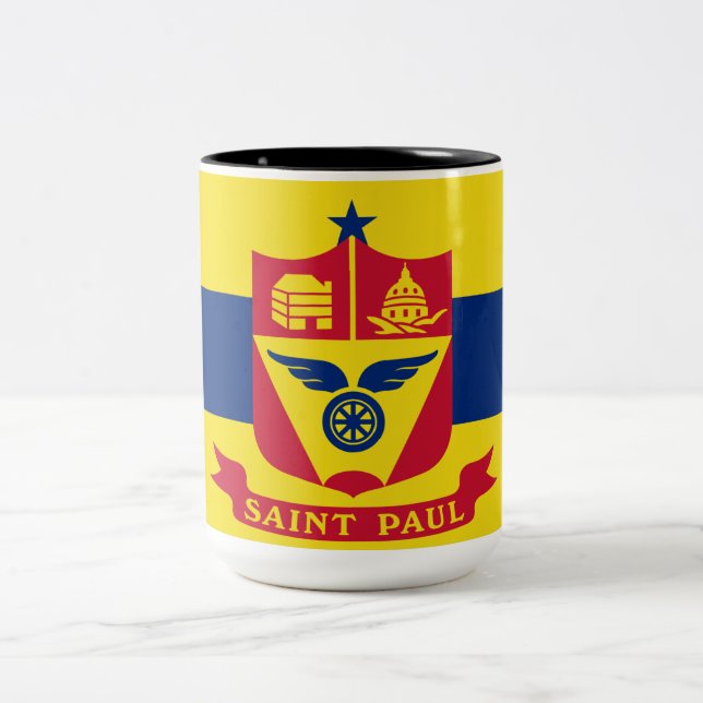 Caneca De Café Em Dois Tons Bandeira do Santo Paul (Minnesota) (Centro)