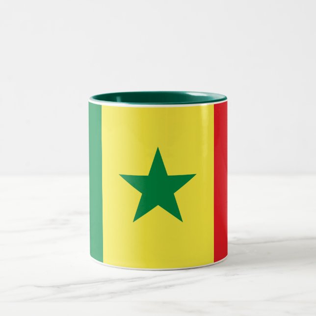 Caneca De Café Em Dois Tons Bandeira do Senegal (Centro)