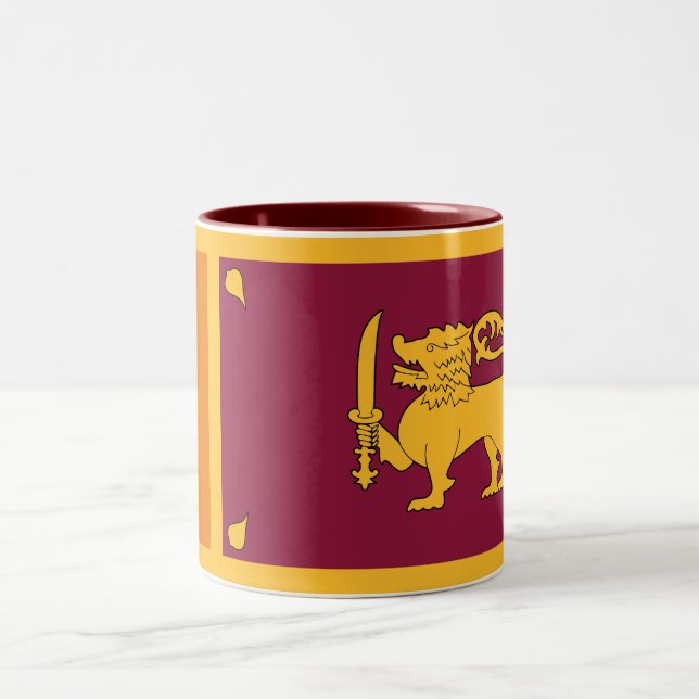 Caneca De Café Em Dois Tons Bandeira do Sri Lanka (Centro)