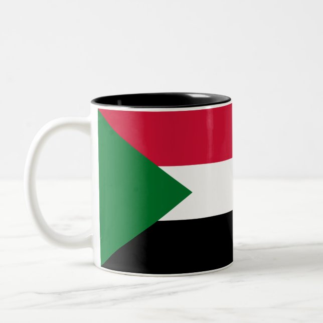 Caneca De Café Em Dois Tons Bandeira do Sudão (Esquerda)