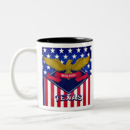 Caneca De Café Em Dois Tons Bandeira do Texas EUA