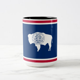 Caneca De Café Em Dois Tons Bandeira do Wyoming