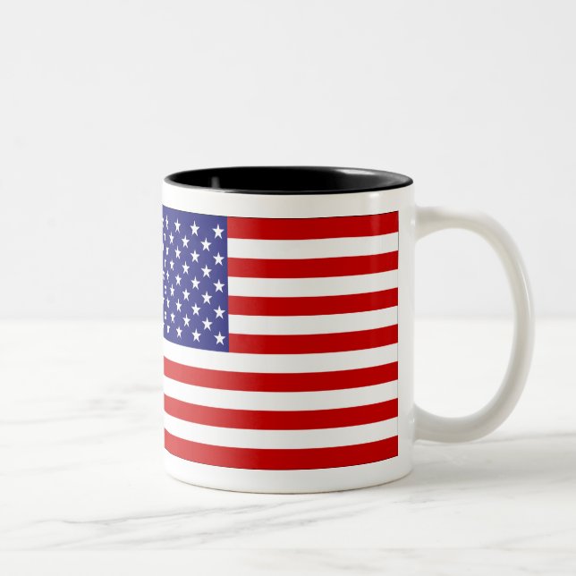 Caneca De Café Em Dois Tons Bandeira dos Estados Unidos (Direita)