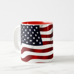 Caneca De Café Em Dois Tons bandeira dos EUA
