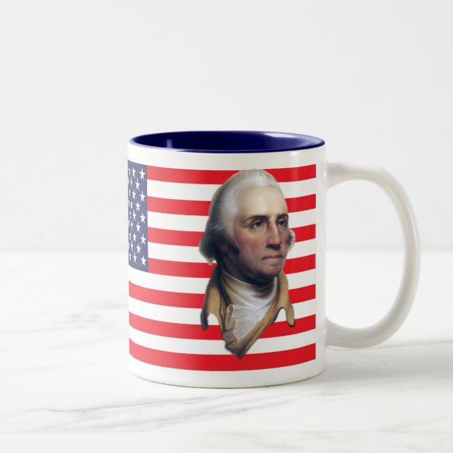 Caneca De Café Em Dois Tons bandeira dos EUA George Washington Mug (Direita)