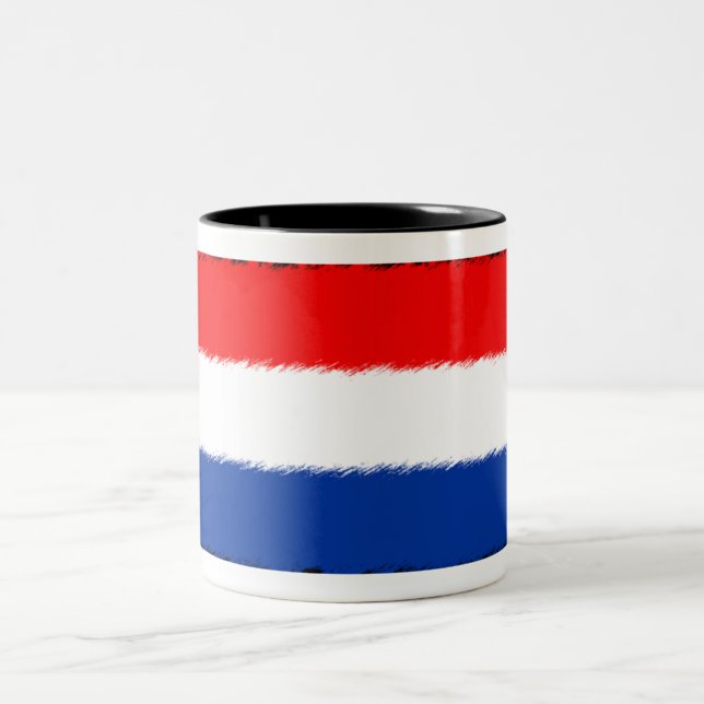 Caneca De Café Em Dois Tons Bandeira dos Países Baixos (Centro)