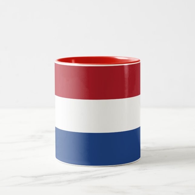 Caneca De Café Em Dois Tons Bandeira dos Países Baixos (Centro)