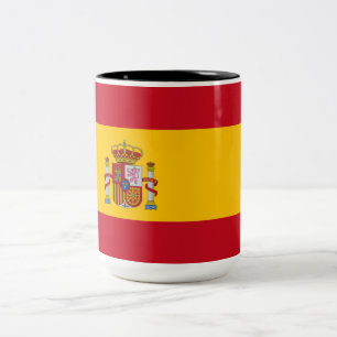 Caneca De Café Em Dois Tons Bandeira Espanhola (Espanha)