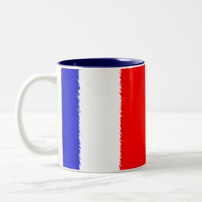 Caneca De Café Em Dois Tons Bandeira francesa (Esquerda)