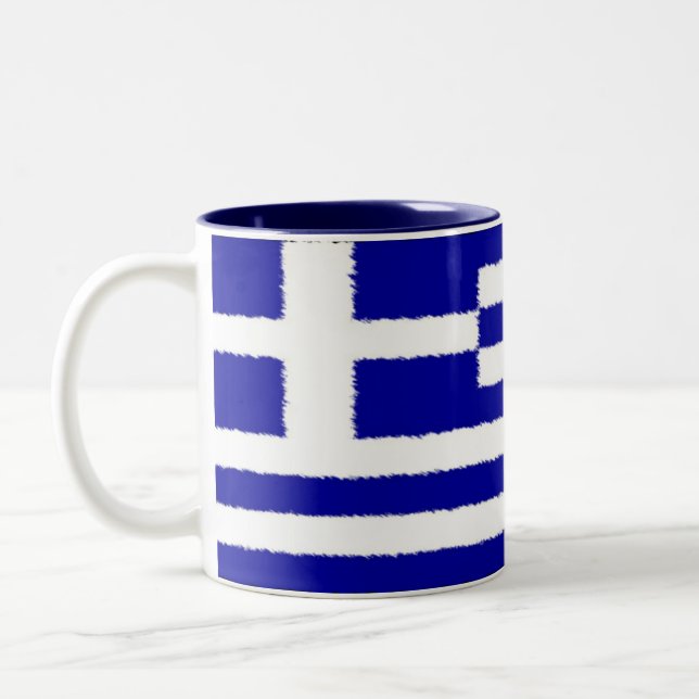 Caneca De Café Em Dois Tons Bandeira grega (Esquerda)