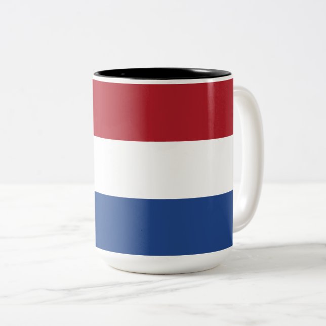 Caneca De Café Em Dois Tons Bandeira Holandesa (Frente Esquerda)