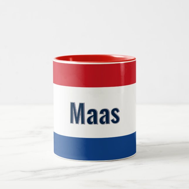 Caneca De Café Em Dois Tons Bandeira holandesa Personalizada (Centro)