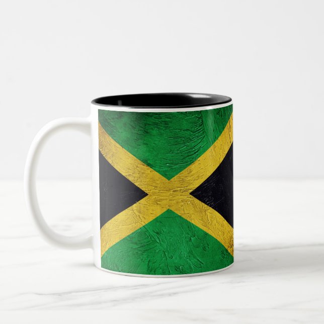 Caneca De Café Em Dois Tons Bandeira jamaicana (Esquerda)