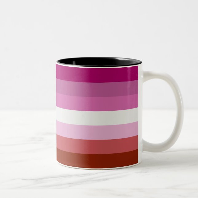 Caneca De Café Em Dois Tons Bandeira Lésbica (Direita)