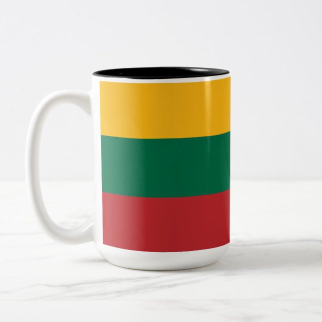 Caneca De Café Em Dois Tons Bandeira lituana (Esquerda)