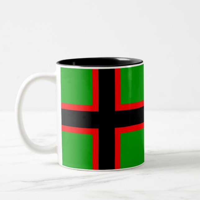 Caneca De Café Em Dois Tons Bandeira Nacional da Carélia (Esquerda)