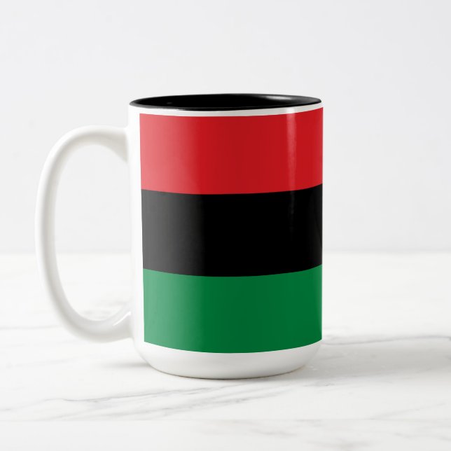 Caneca De Café Em Dois Tons Bandeira Pan-Africana (Esquerda)