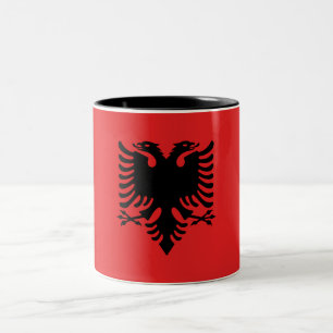 Caneca De Café Em Dois Tons Bandeira Patriótica Albanesa