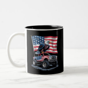 Caneca De Café Em Dois Tons Bandeira Patriótica Americana Águia EUA 4 de Julho