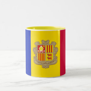 Caneca De Café Em Dois Tons Bandeira Patriótica Andorra