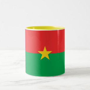 Caneca De Café Em Dois Tons Bandeira Patriótica Burkina Faso