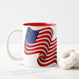Caneca De Café Em Dois Tons Bandeira Patriótica Coffee Mug