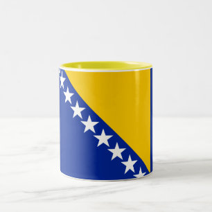 Caneca De Café Em Dois Tons Bandeira Patriótica da Bósnia Herzegovina