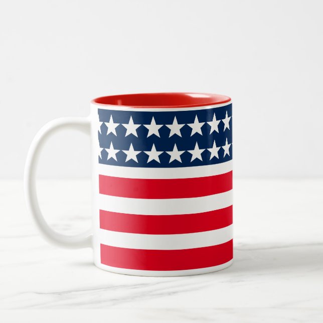 Caneca De Café Em Dois Tons Bandeira Patriótica Mug (Esquerda)