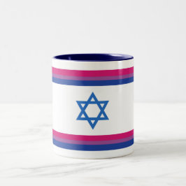 Caneca De Café Em Dois Tons Bandeira Pequena do Orgulho Israelense Bissexual