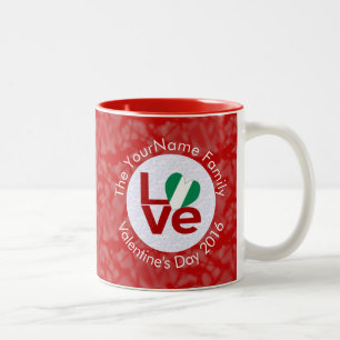 Caneca De Café Em Dois Tons Bandeira Personalizada LOVE Vermelho da Nigéria