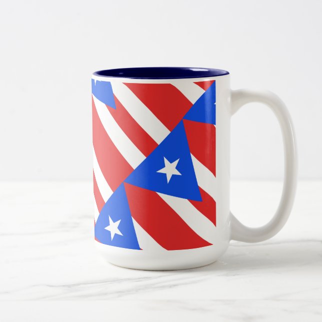 Caneca De Café Em Dois Tons Bandeira Porto Rico (Direita)