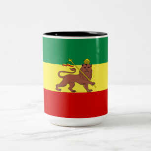 Caneca De Café Em Dois Tons Bandeira Rastafariana (Rastafarianismo) (rasta)