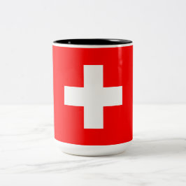 Caneca De Café Em Dois Tons Bandeira Suíça (Suiça)