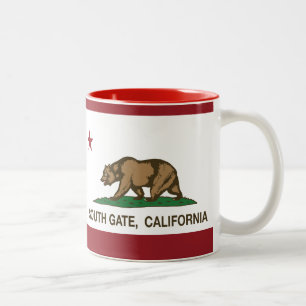 Caneca De Café Em Dois Tons Bandeira sul da república de Califórnia da porta