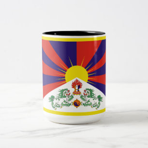 Caneca De Café Em Dois Tons Bandeira Tibetana