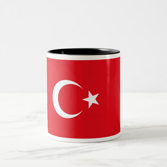 Caneca De Café Em Dois Tons Bandeira turca (Centro)