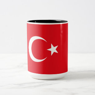 Caneca De Café Em Dois Tons Bandeira Turca (Turquia)