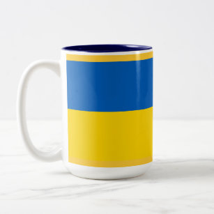 Caneca De Café Em Dois Tons Bandeira ucraniana da UCRÂNIA
