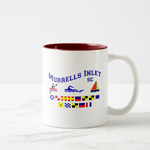 Caneca De Café Em Dois Tons Bandeiras de sinal do SC da entrada de Murrells