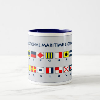 Caneca De Café Em Dois Tons Bandeiras marítimas