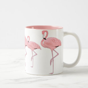 Caneca De Café Em Dois Tons bando de flamingos cor-de-rosa