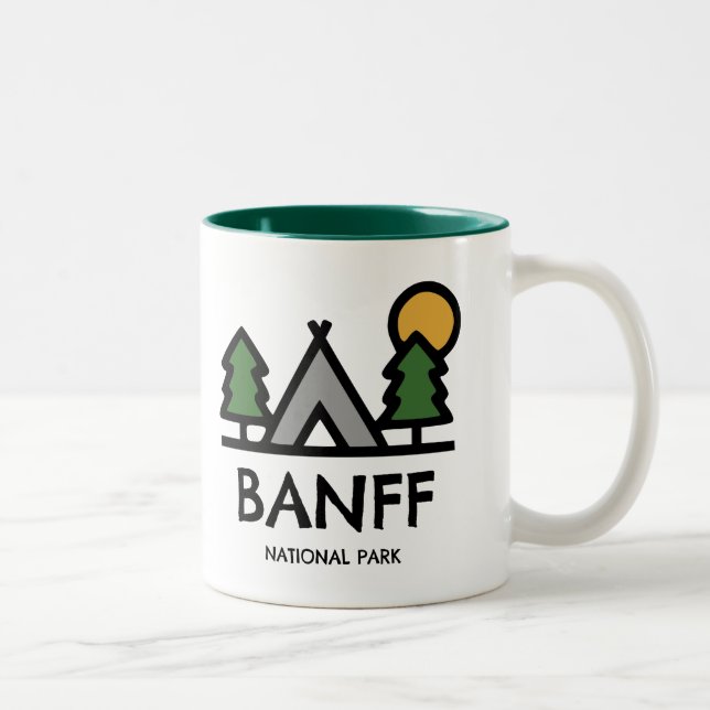 Caneca De Café Em Dois Tons Banff National Park (Direita)