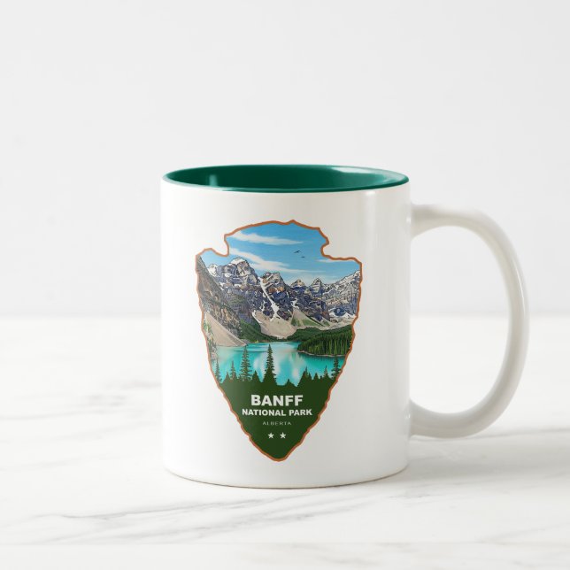 Caneca De Café Em Dois Tons Banff National Park Alberta Arrowhead (Direita)