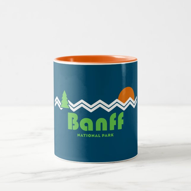 Caneca De Café Em Dois Tons Banff National Park Retro (Centro)