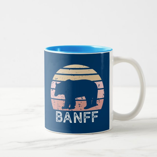 Caneca De Café Em Dois Tons Banff National Park Retro Bear (Direita)