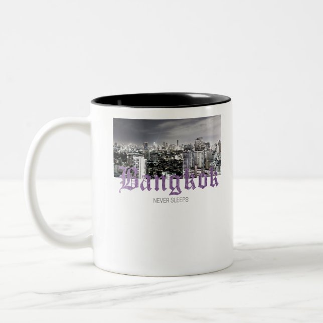 Caneca De Café Em Dois Tons Bangkok Skyline (Esquerda)