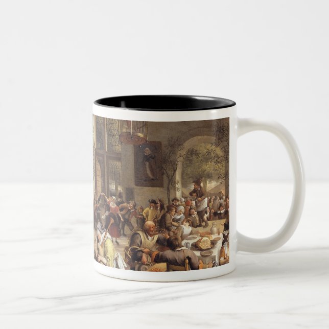 Caneca De Café Em Dois Tons Banquete em uma pensão (Direita)