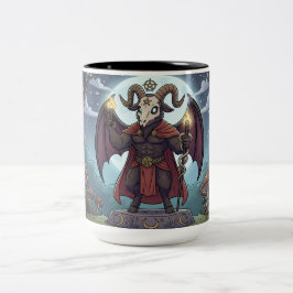 Caneca De Café Em Dois Tons Baphomet de desenho animado