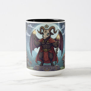 Caneca De Café Em Dois Tons Baphomet de desenho animado